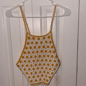 Forever 21 crochet sunflower tank top